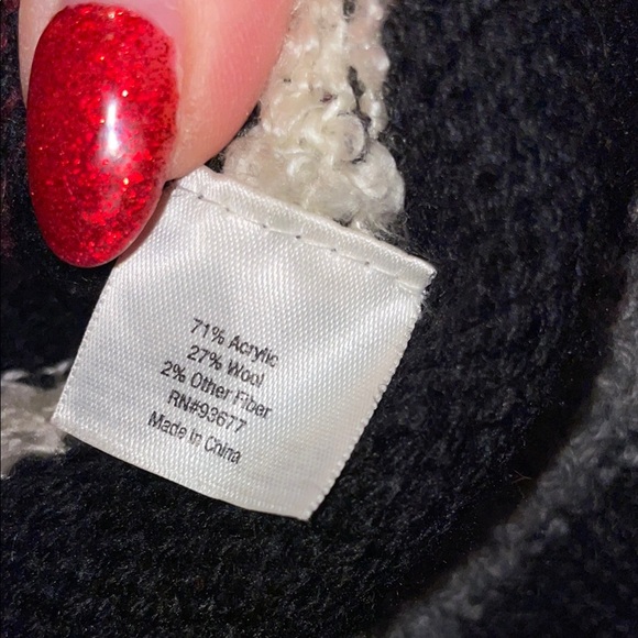 a.n.a Red and Black Shrug Sweater with Asymmetrical Design - Picture 4 of 4